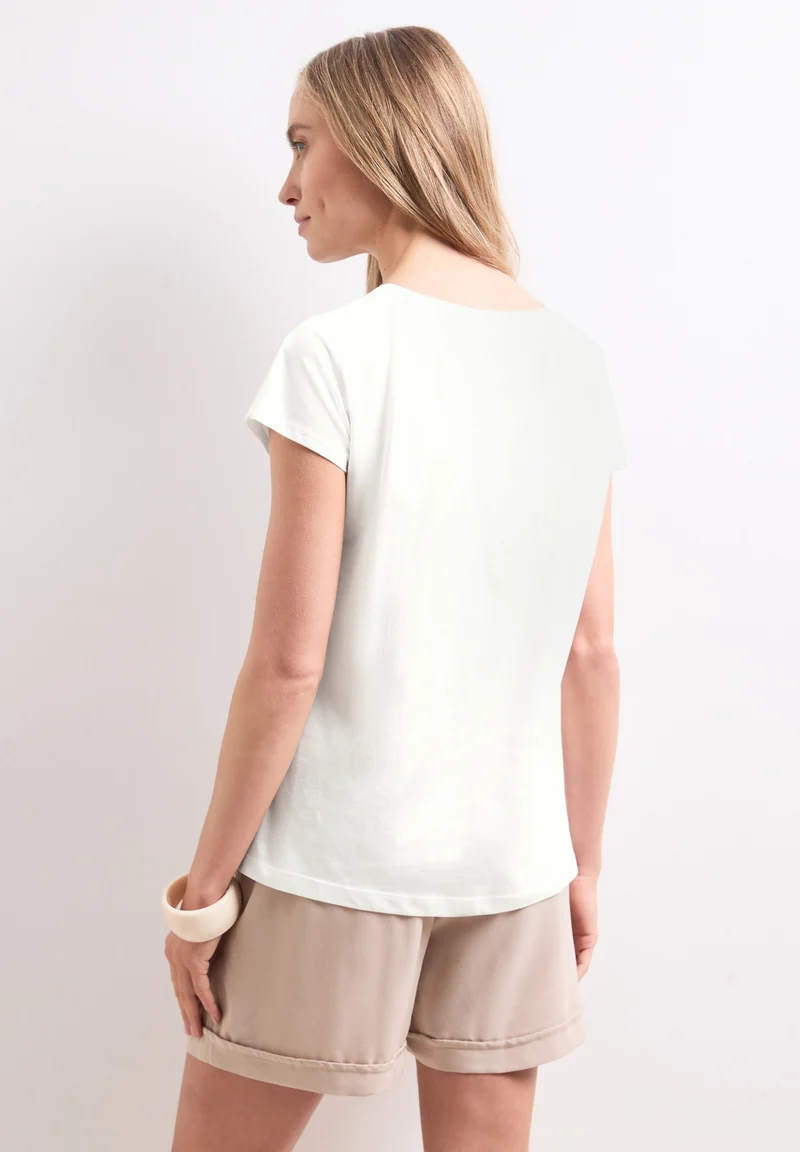 basic wording print shirt, off white