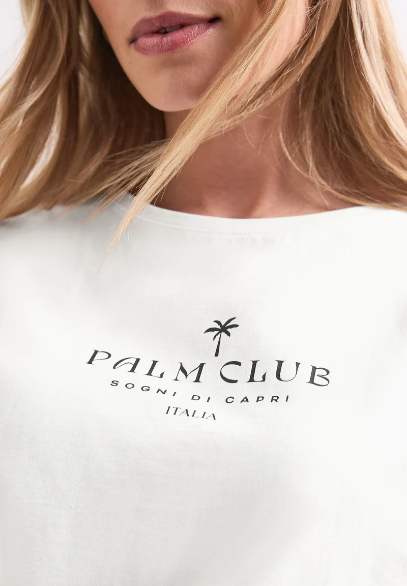 basic wording print shirt, off white
