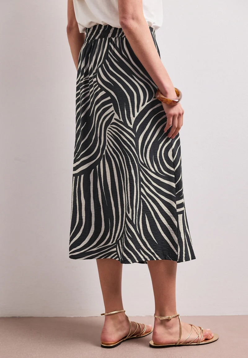 Viscose Wrap Skirt_AOP, Black