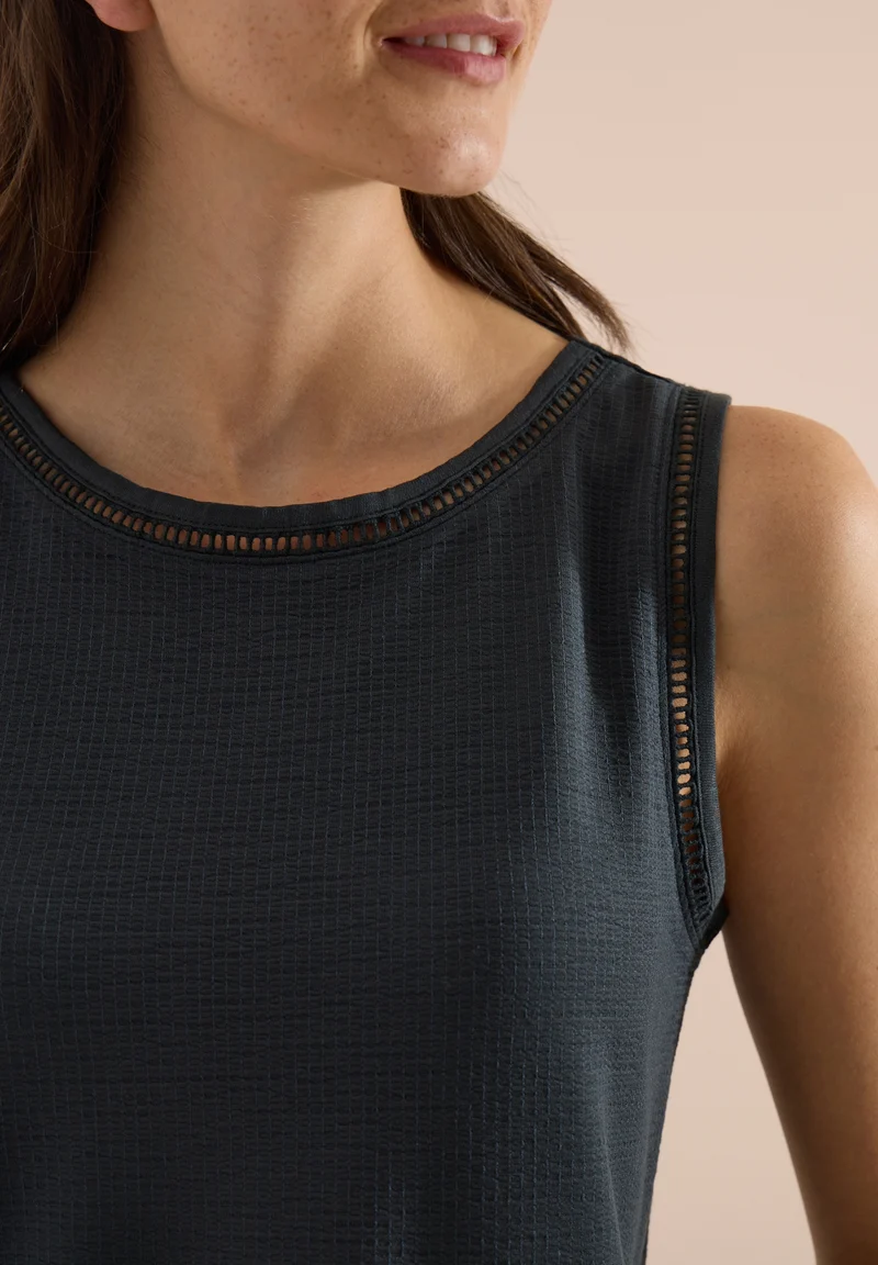 Structured Lace Detail Top, palm breeze green