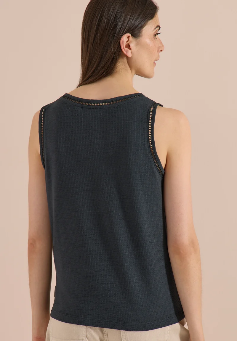 Structured Lace Detail Top, palm breeze green