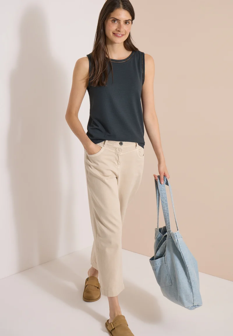 Structured Lace Detail Top, palm breeze green
