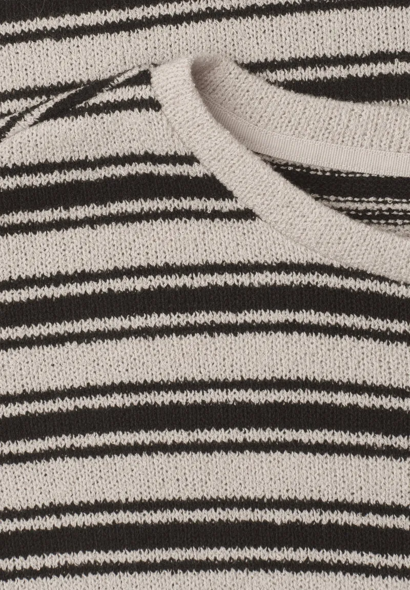 knit look yds stripe shirt, Black