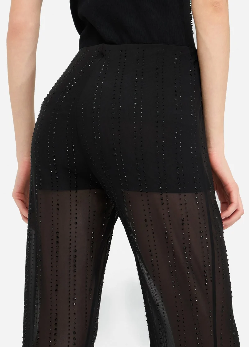 Tulle Trousers with Gemstones