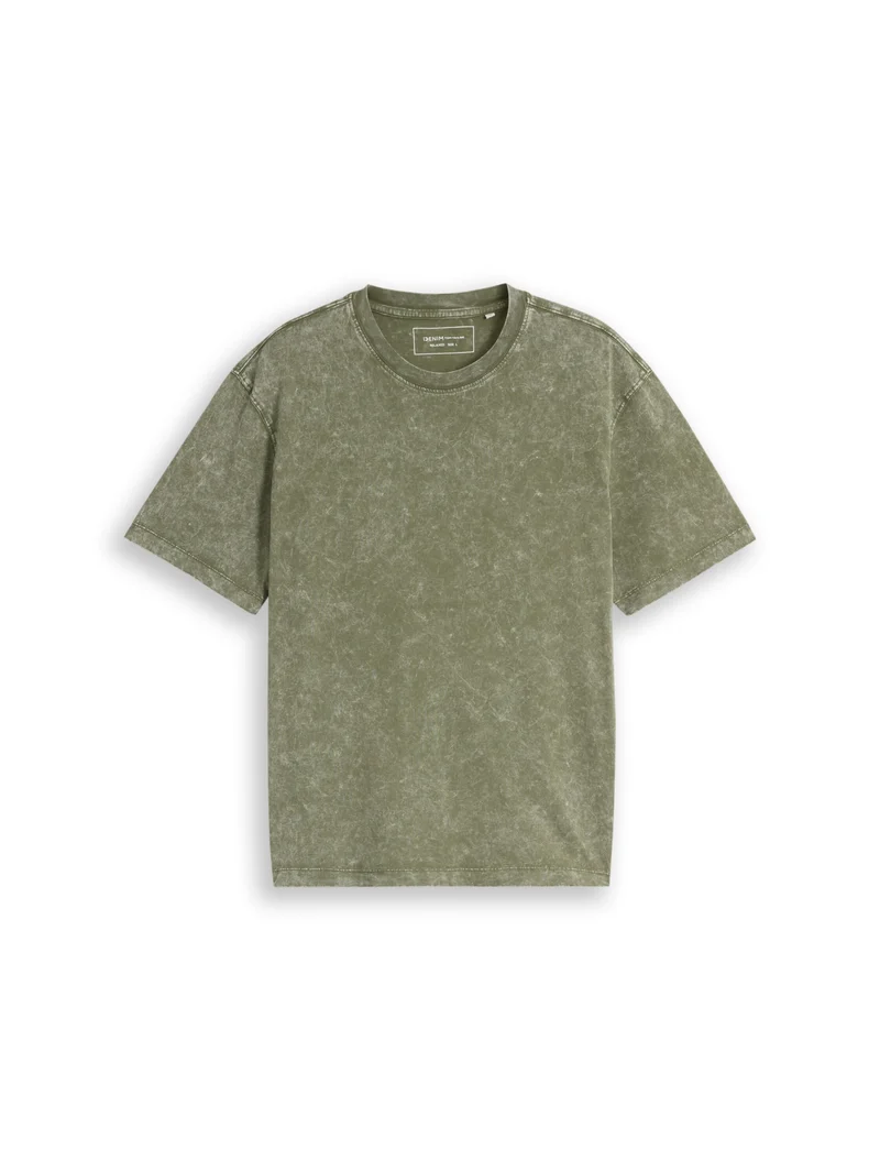 relaxed effect wash t-shirt, Oak Leaf Green