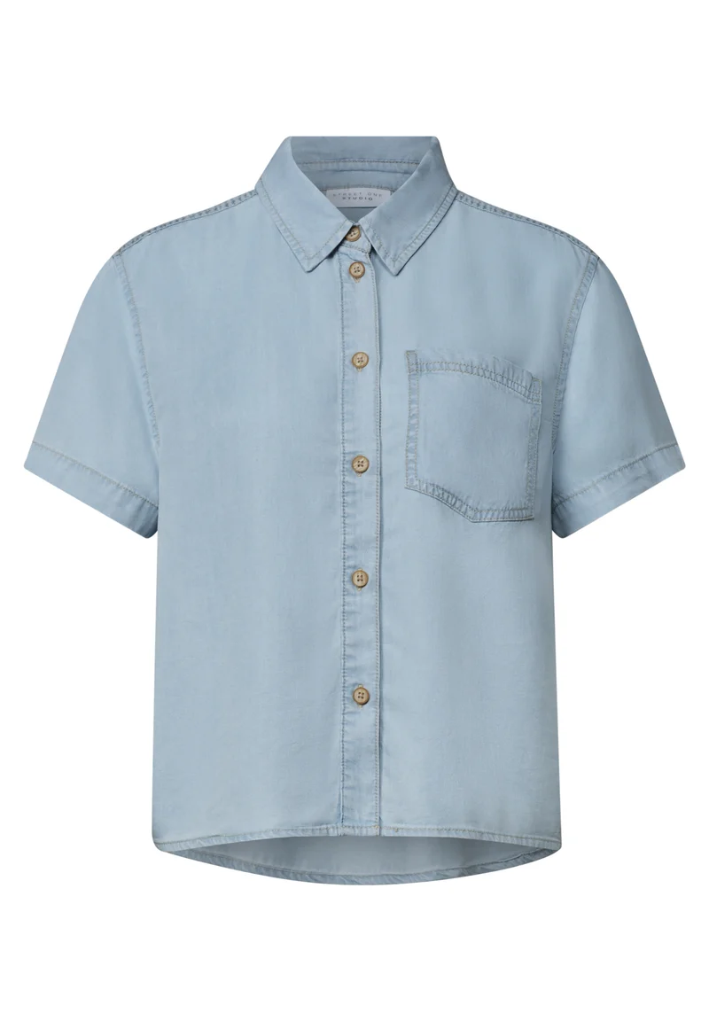 LTD QR Studio_Denim Blouse,lig, soft light blue wash