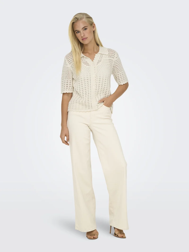 JDYROBIN 2/4 COLLAR CARDIGAN KNT NO, Birch