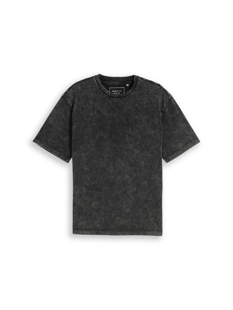 relaxed effect wash t-shirt, Black