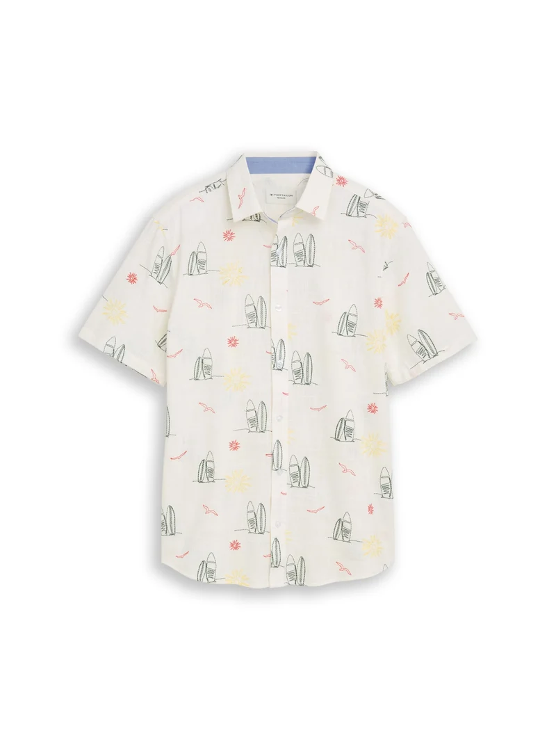 embroidered shirt, summer surf design