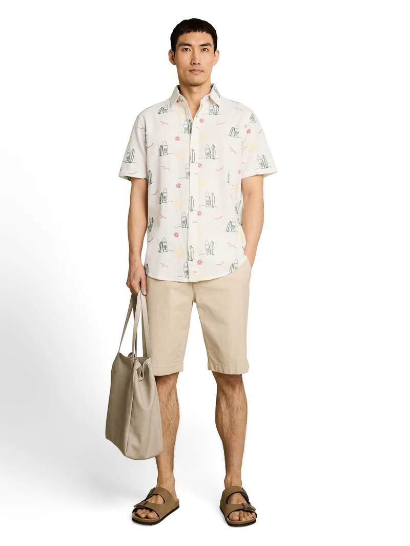 embroidered shirt, summer surf design