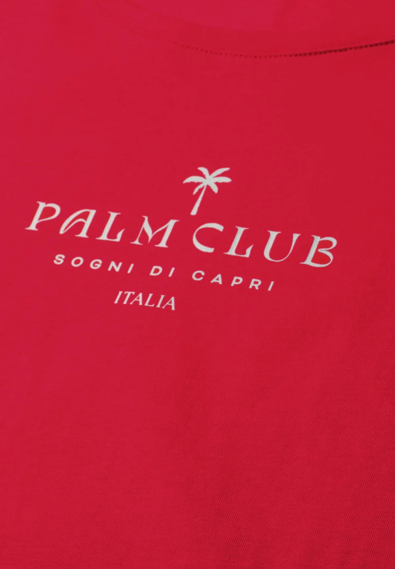 basic wording print shirt, salsa red