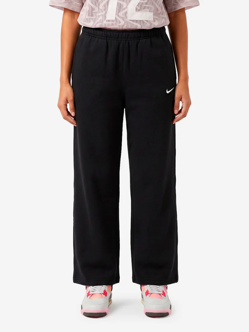 Pantaloni neri Studio fleece con bordo aperto