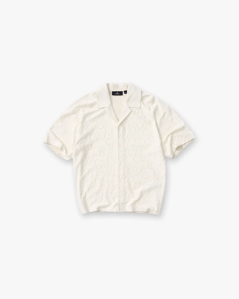 All Over Print Towel Shirt - Aged White