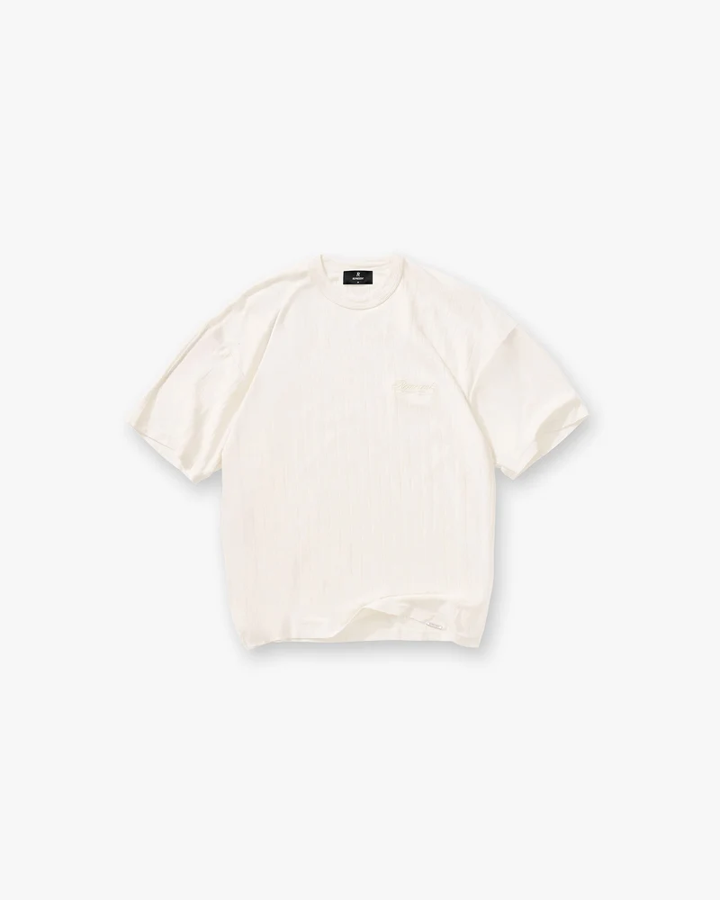 Slub Script T-Shirt - Aged White