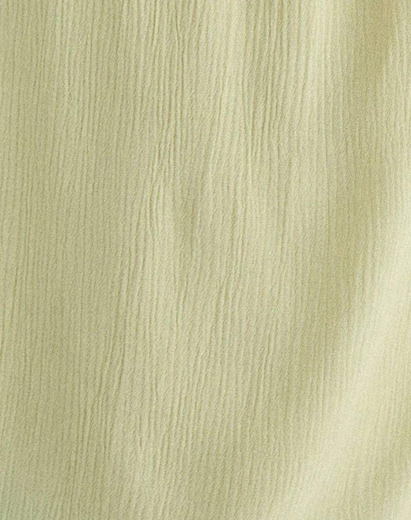 Merisso-Top mit U-Ausschnitt und Schlüssellochausschnitt in Crinkle-Pistazie