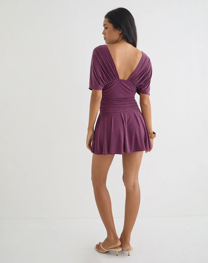 Sunmi Minikleid aus Cupro in Deep Purple