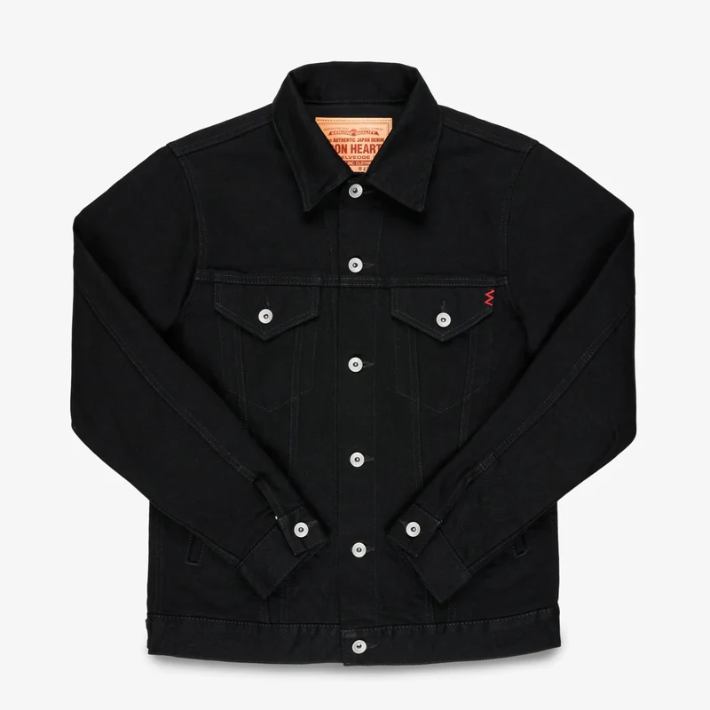 IHJ-86-BLK 14 oz. Selvedge Denim Modified Type III Jacket Black/Black
