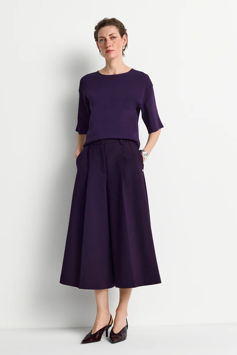 Cropped Wide Leg, mulberry