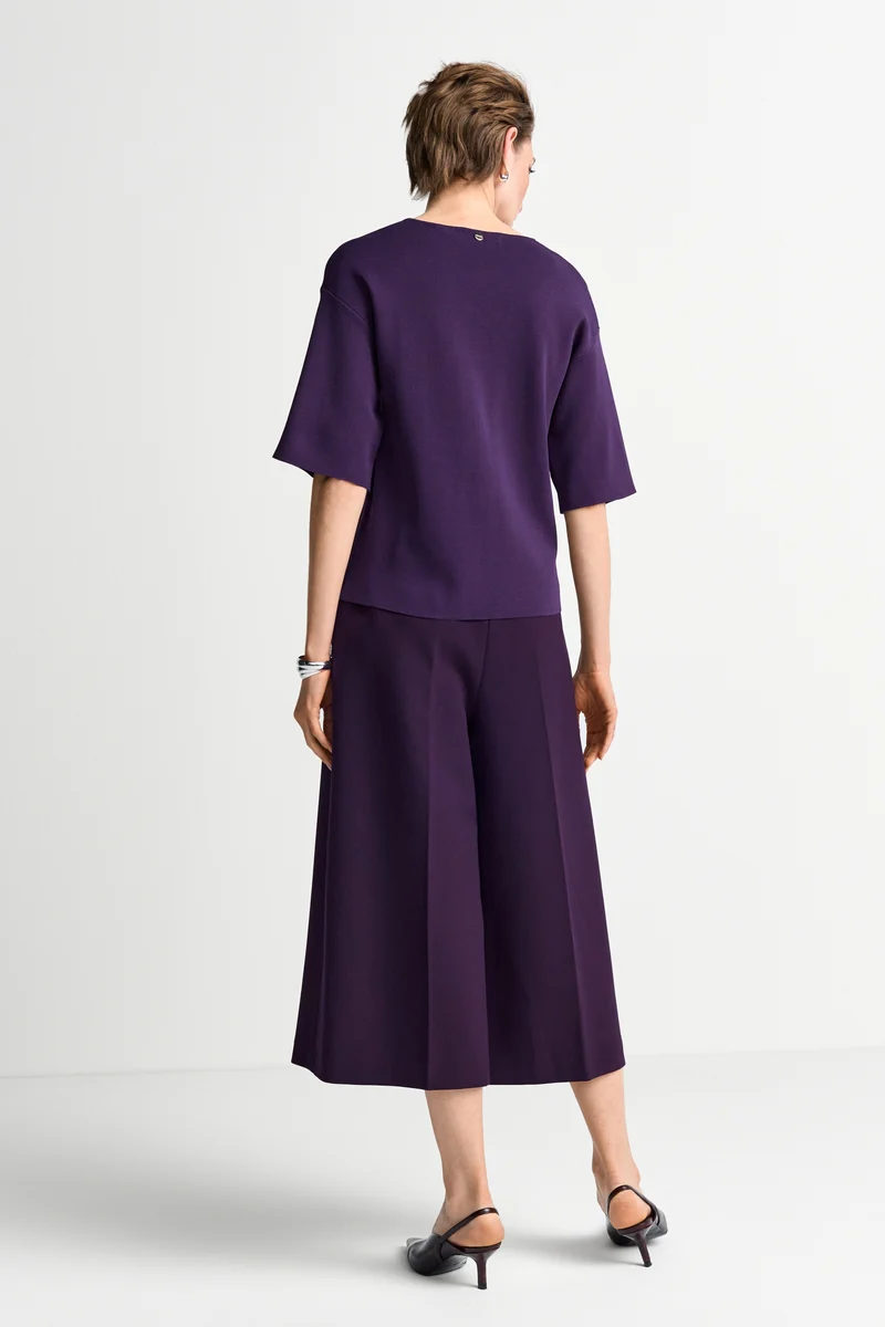 Cropped Wide Leg, mulberry