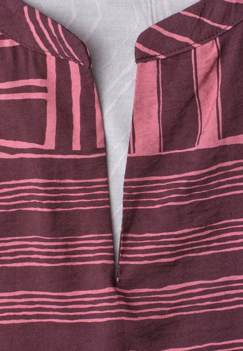 LTD QR printed mat-mix shirt w, blush berry