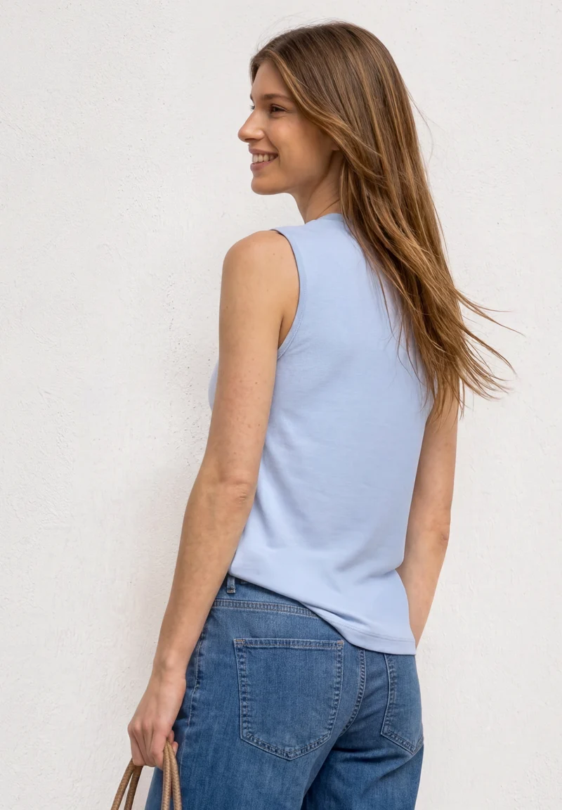 LTD QR silk look rib turtle ne, whispery blue