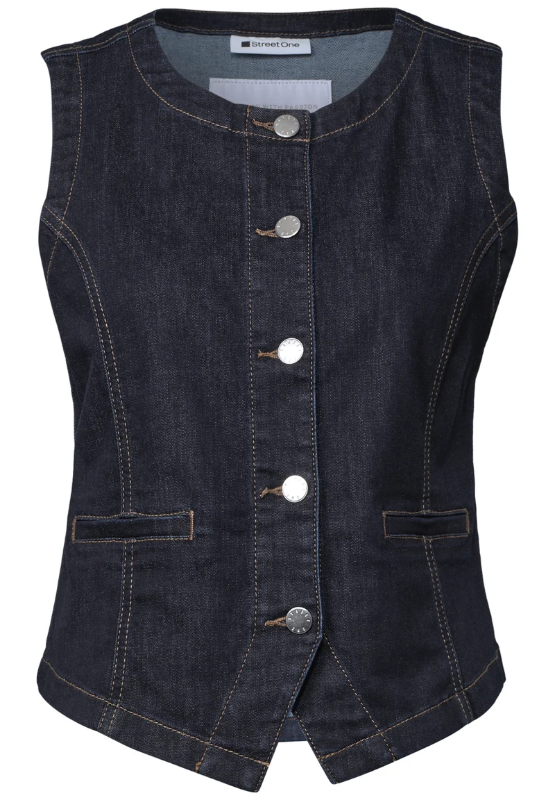 Style Denim,Vest,Rinse washed, Deep Rinse Washed