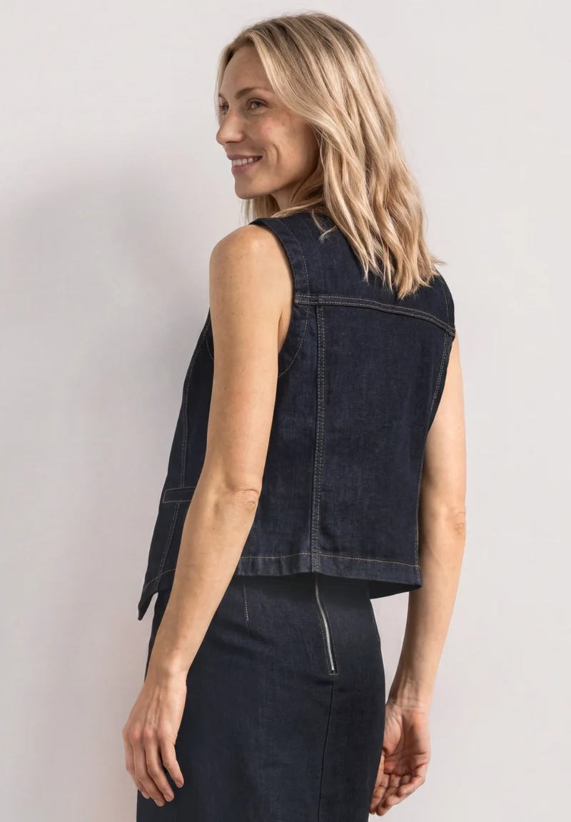 Style Denim,Vest,Rinse washed, Deep Rinse Washed