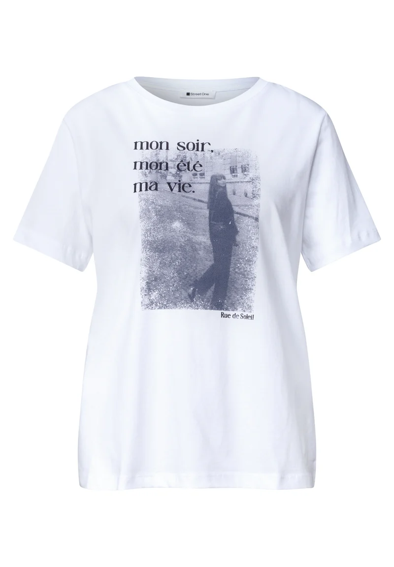 photo print shirt, White