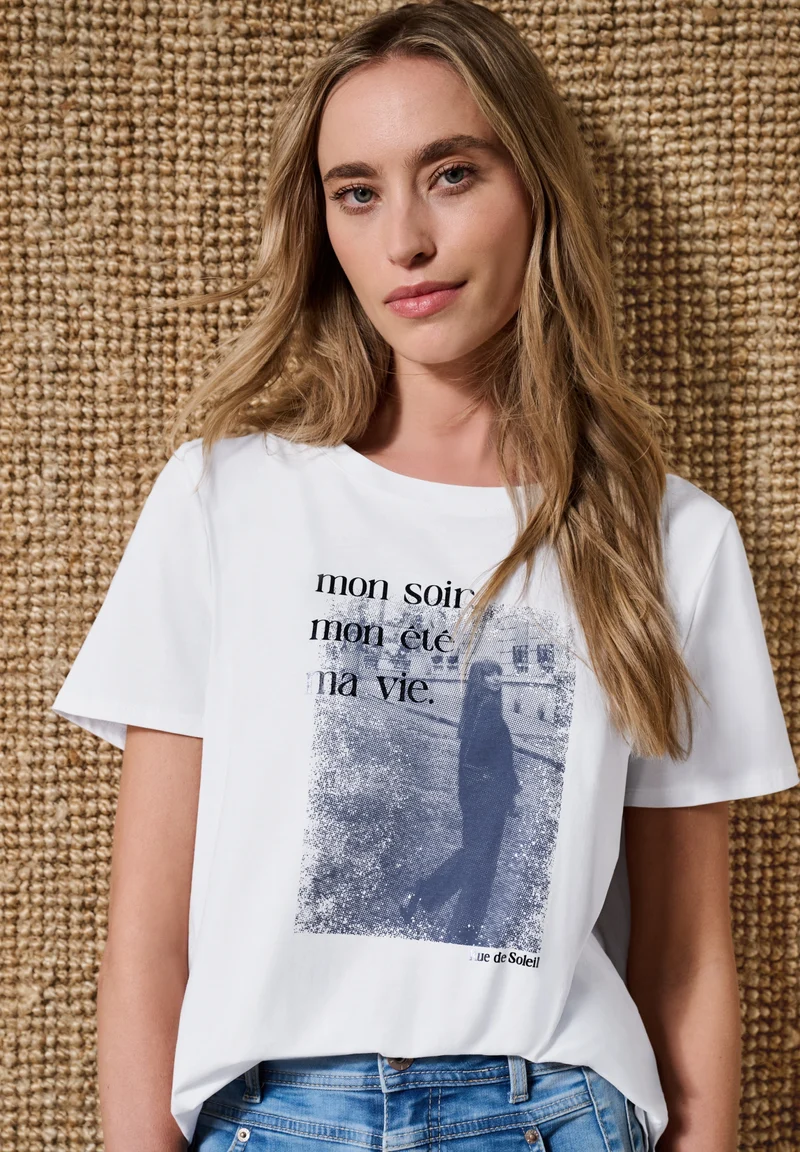 photo print shirt, White