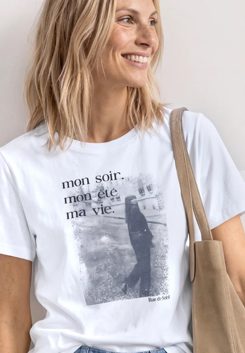 photo print shirt, White