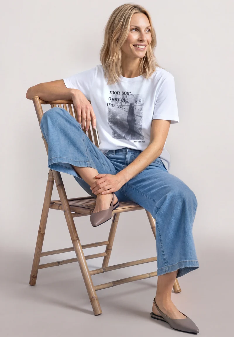 photo print shirt, White
