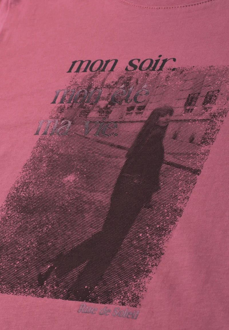 photo print shirt, blush berry