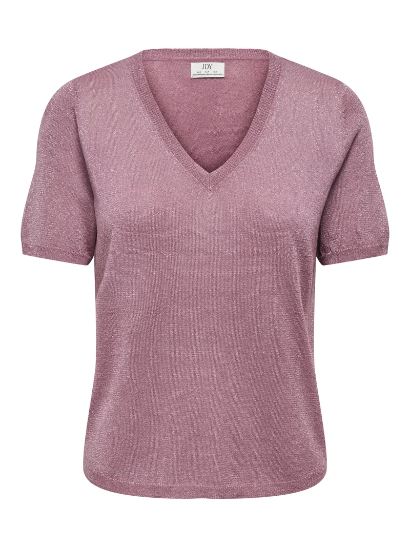 JDYBODILLA S/S VN GLITTER PULLOVER, Deco Rose/W. DTM LUREX