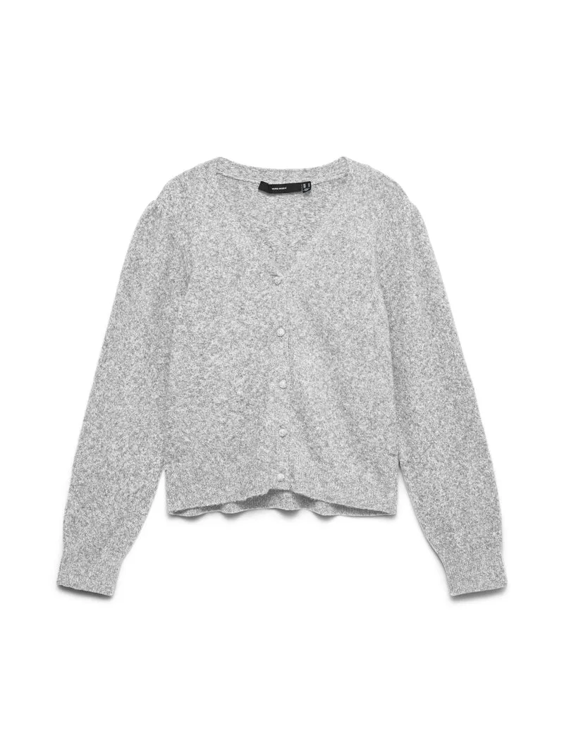 VMDOFFY LS V-NECK CARDIGAN NOOS, Light Grey Melange