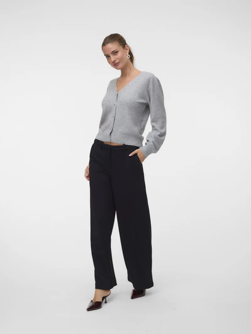 VMDOFFY LS V-NECK CARDIGAN NOOS, Light Grey Melange