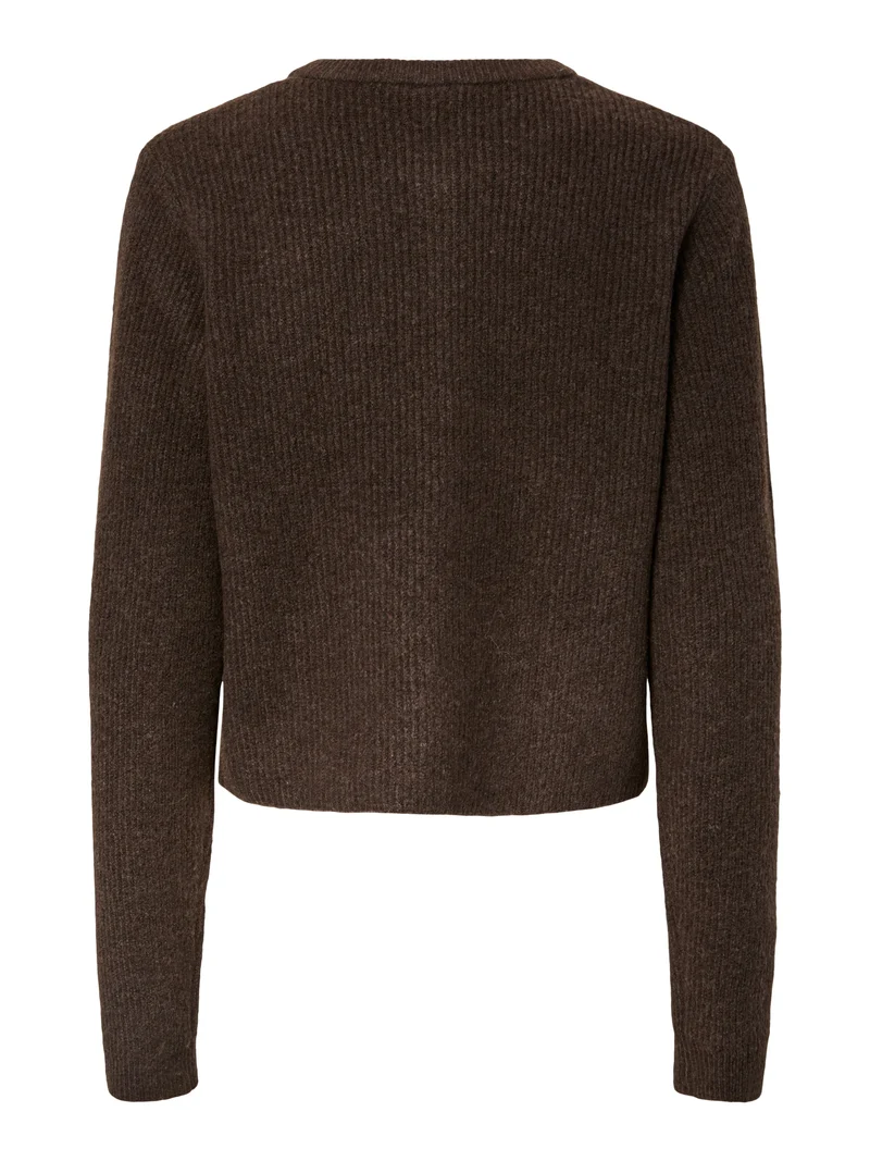 PCSILLY LS O-NECK KNIT CARDIGAN NOO, Hot Fudge/MELANGE