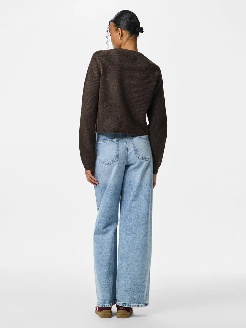 PCSILLY LS O-NECK KNIT CARDIGAN NOO, Hot Fudge/MELANGE