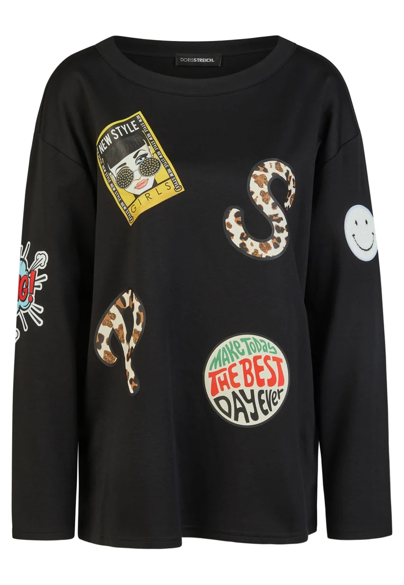 T-Shirt 1/1 Arm, Schwarz