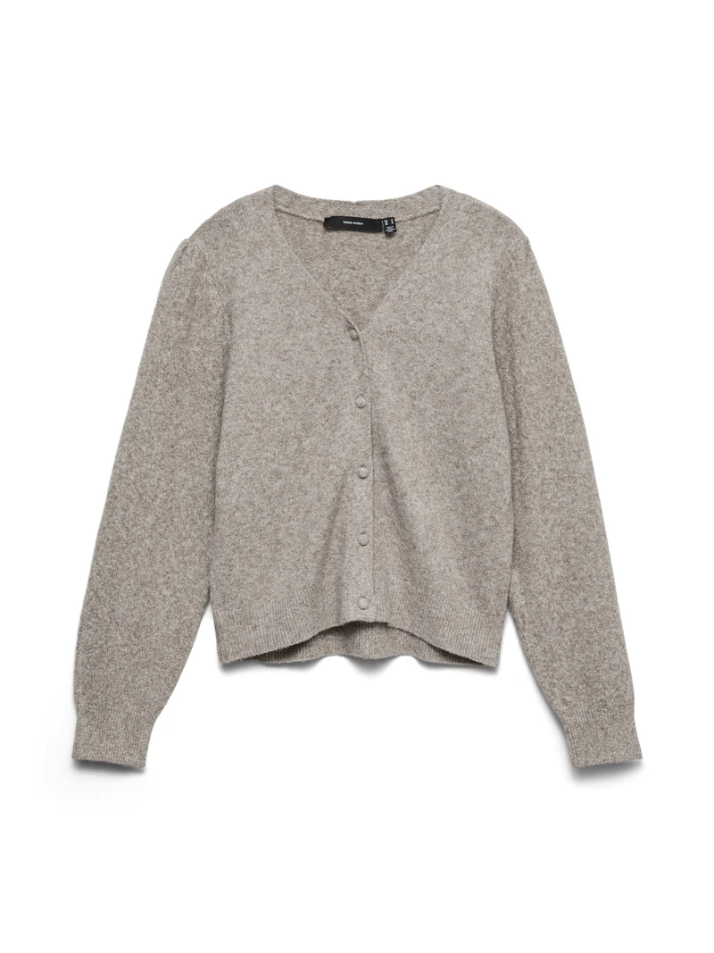VMDOFFY LS V-NECK CARDIGAN NOOS, Moon Rock/MELANGE