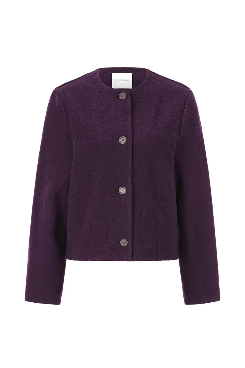 Short Wool Jacket, mulberry