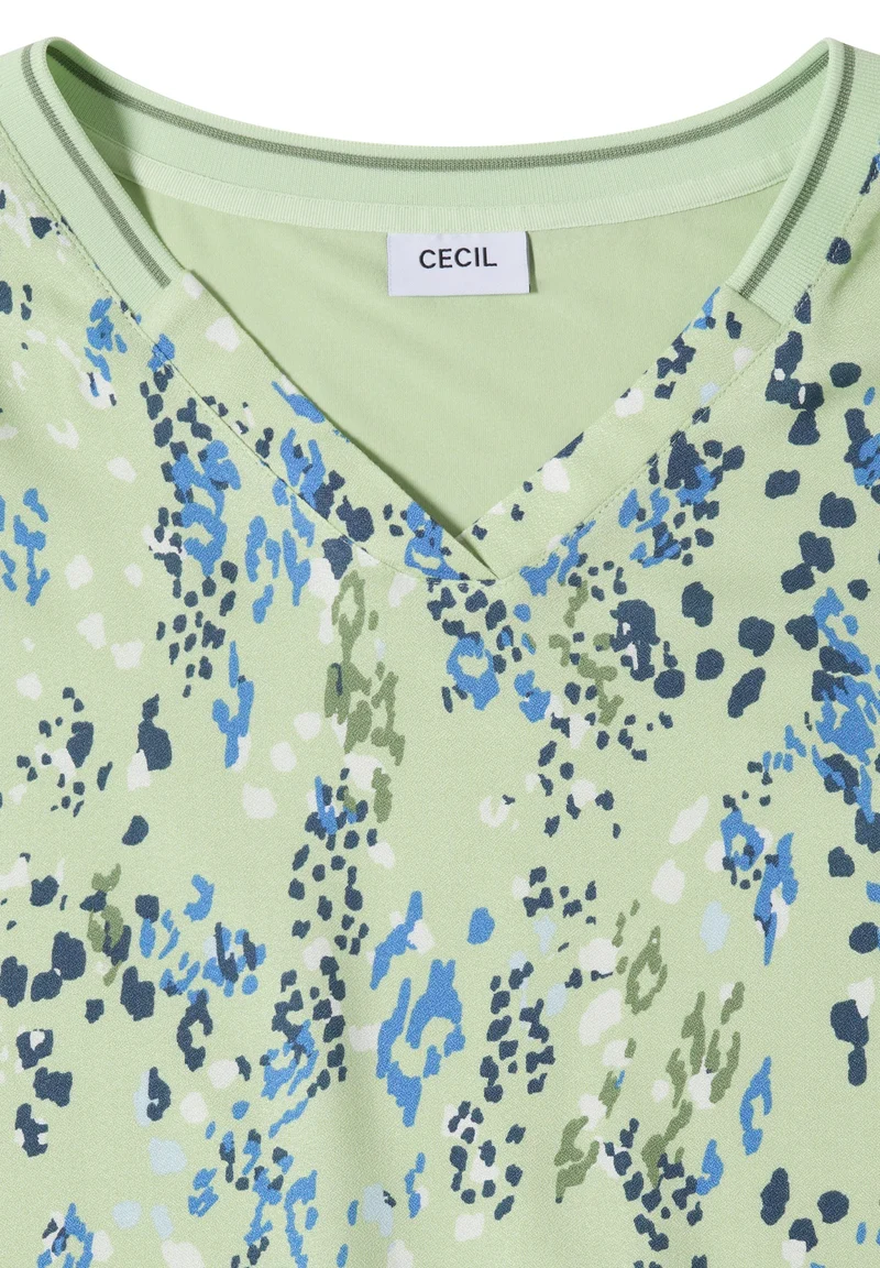 TOS AOP Mat-Mix Blouse, raw matcha lime