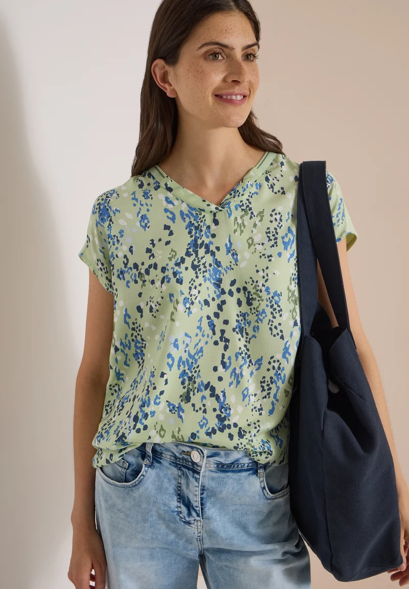 TOS AOP Mat-Mix Blouse, raw matcha lime