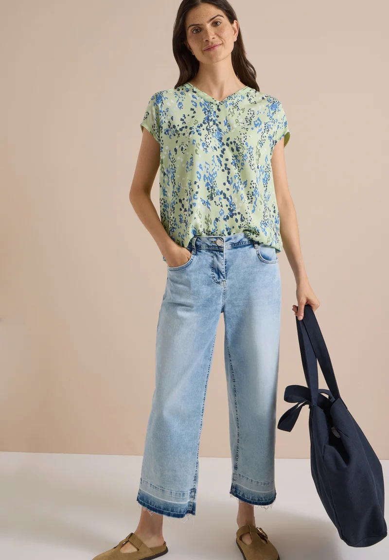 TOS AOP Mat-Mix Blouse, raw matcha lime