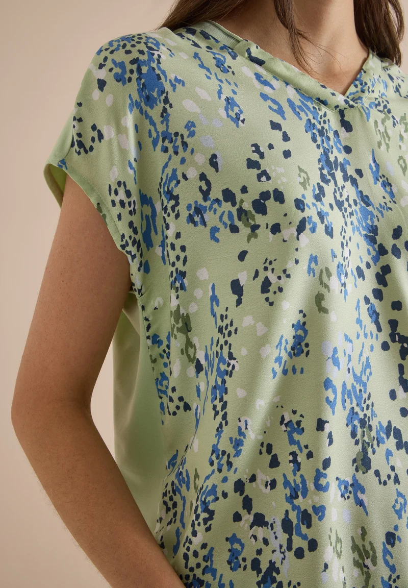TOS AOP Mat-Mix Blouse, raw matcha lime