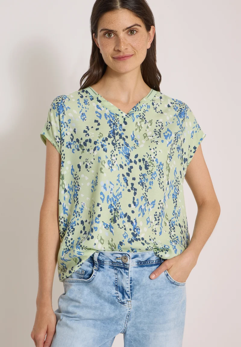 TOS AOP Mat-Mix Blouse, raw matcha lime