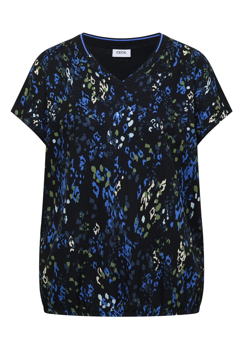 TOS AOP Mat-Mix Blouse, urban dark blue