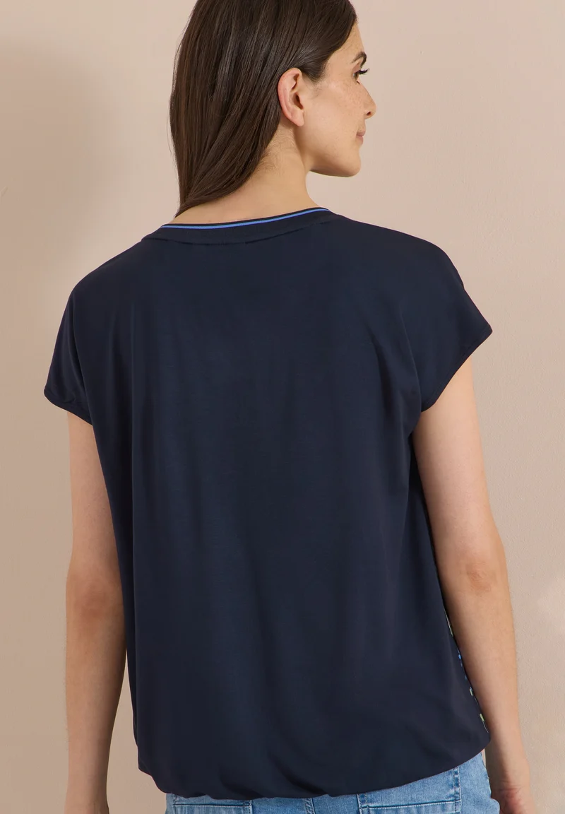 TOS AOP Mat-Mix Blouse, urban dark blue