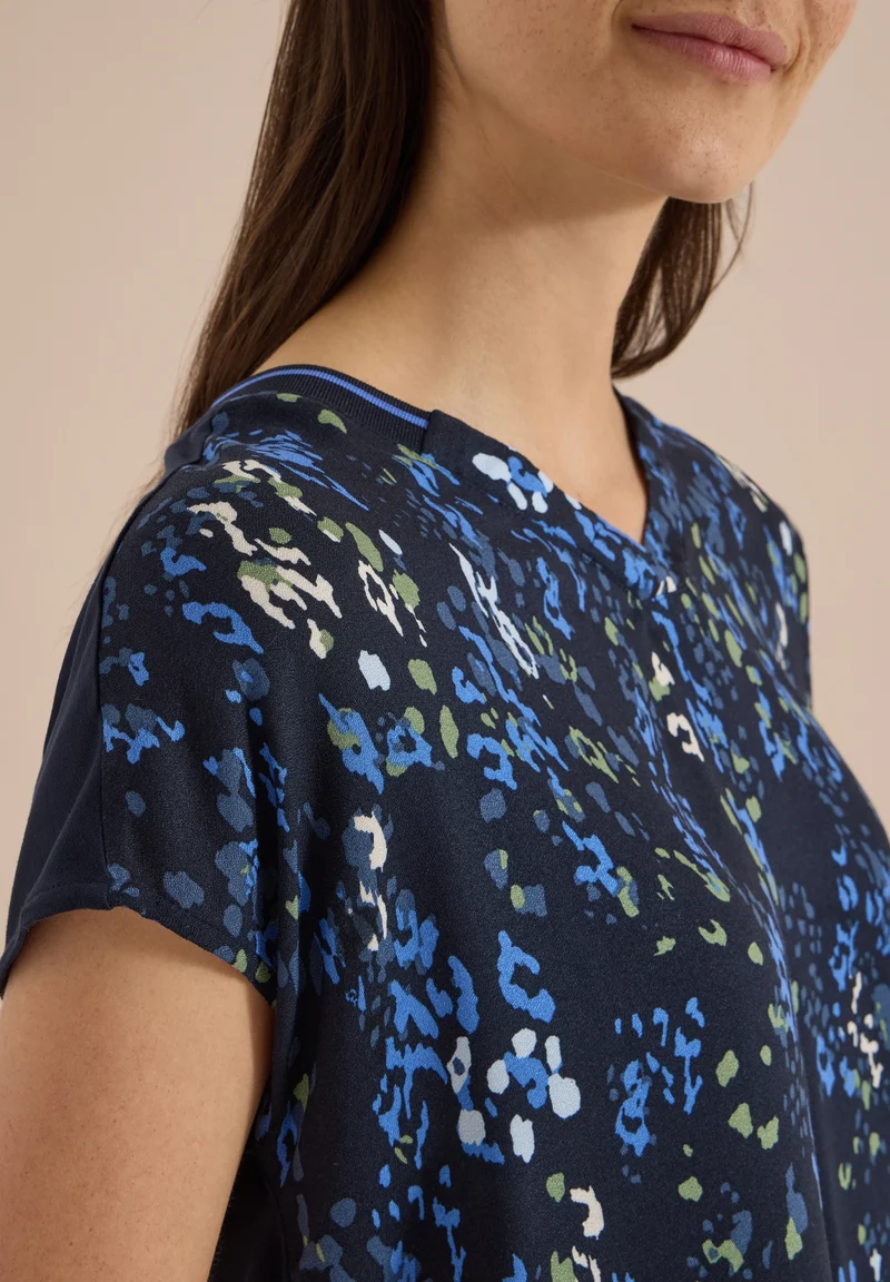 TOS AOP Mat-Mix Blouse, urban dark blue
