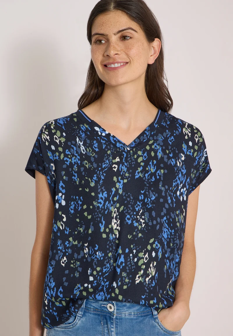 TOS AOP Mat-Mix Blouse, urban dark blue