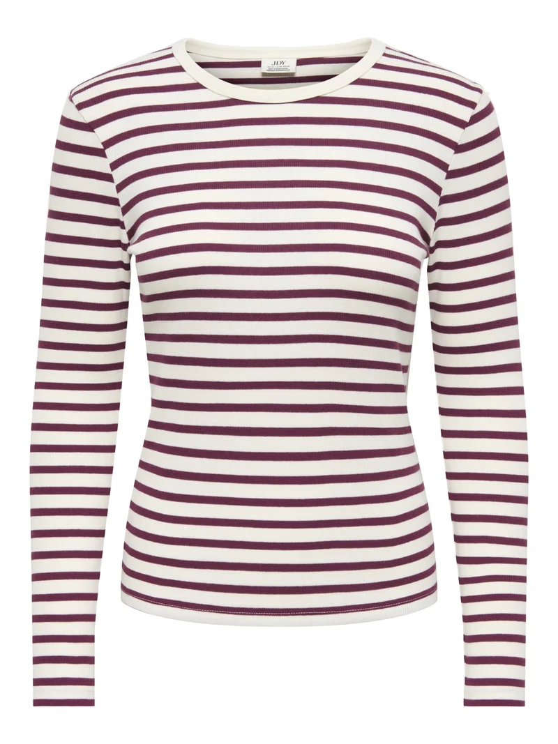JDYLUCKY L/S O NECK NEW Y/D TOP JRS, Windsor Wine/EGRET